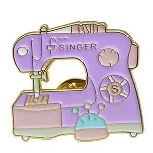 Metal & Enamel Pastel Purple Singer Sewing Machine Lapel Pin (New)